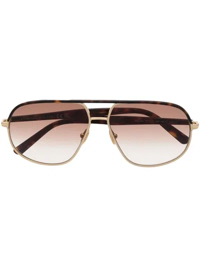 Tom Ford Pilot-frame Sunglasses In Gold