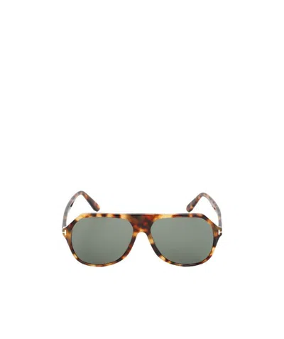 Tom Ford Pilot Frame Sunglasses In Gray