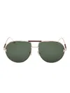 Tom Ford Pilot-frame Sunglasses In Green