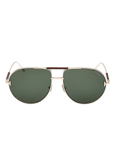 Tom Ford Pilot-frame Sunglasses In Green