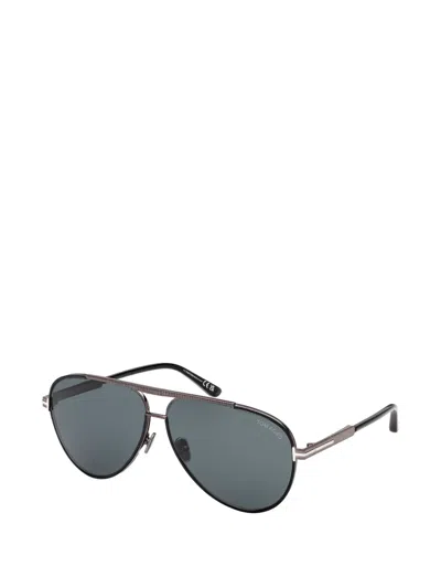 Tom Ford Pilot Metal Sunglasses In Gray