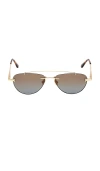 Tom Ford Eyewear Pilot Frame Sunglasses In Brown
