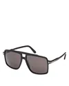 Tom Ford Pilot Sunglasses, 56mm In Black/smoke