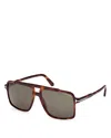 Tom Ford Kemp Sunglasses Brown In Havana/green