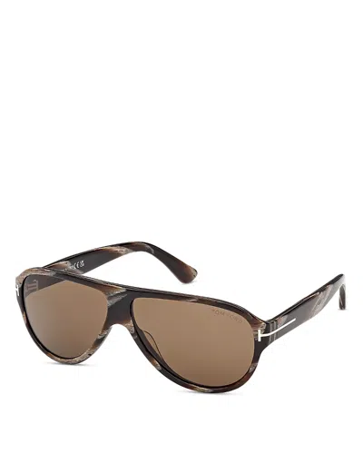 Tom Ford Pilot Sunglasses, 61mm In Brown