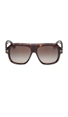 Tom Ford Eyewear Pilot Frame Sunglasses In Brown