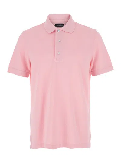 TOM FORD PIMK SHORT-SLEEVES POLO