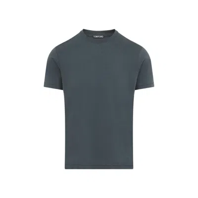 Tom Ford Pine Green Lyocell T-shirt In Blue