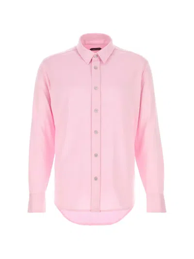 Tom Ford Silk Blend Shirt Long Sleeves Buttons Back In Pink