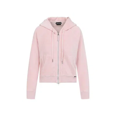 Tom Ford Pink Cotton Towelling Hoodie
