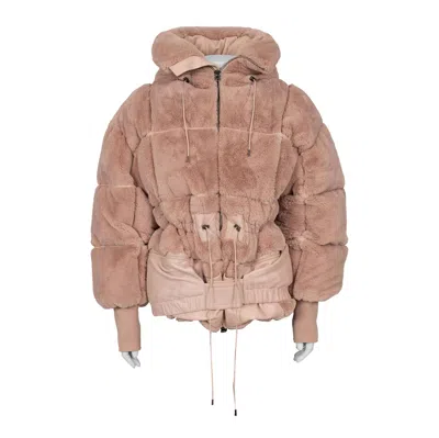 Pre-owned Tom Ford Pink Faux Fur Oversized Puffer Coat Sz. M