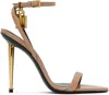 Tom Ford 85mm Padlock Leather Sandals In 1j003 Flesh