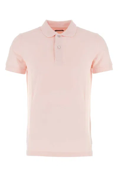 Tom Ford Pink Piquet Polo Shirt In Powredpink