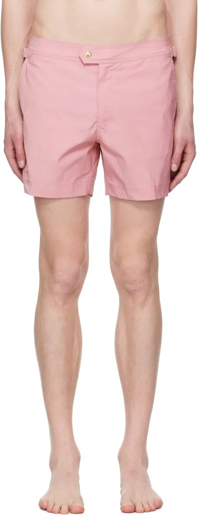 Tom Ford Pink Poplin Swim Shorts