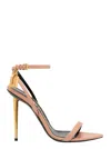 TOM FORD TOM FORD PINK SANDALS WITH METAL HEEL AND PADLOCK IN LEATHER WOMAN