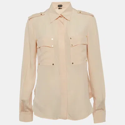 Pre-owned Tom Ford Pink Silk Long Sleeve Shirt M