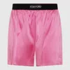 Tom Ford Flamingo Pink Silk Blend Shorts With Logo Waistband And Side Slits