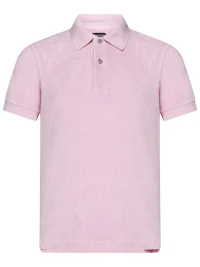 TOM FORD TOM FORD PINK SOFT COTTON BLEND POLO SHIRT