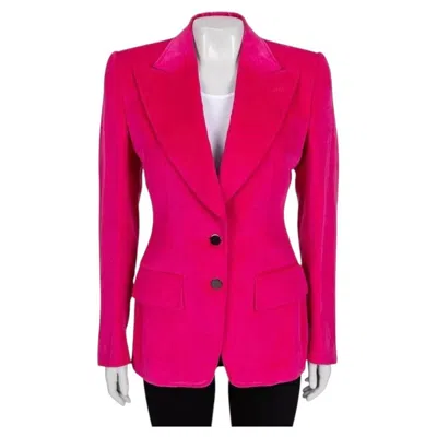 Pre-owned Tom Ford Pink Velvet Fitted Blazer - It40/s