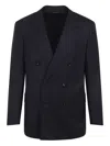Tom Ford High Twist Double Breasted Wool Jacket Clothing In Blue
