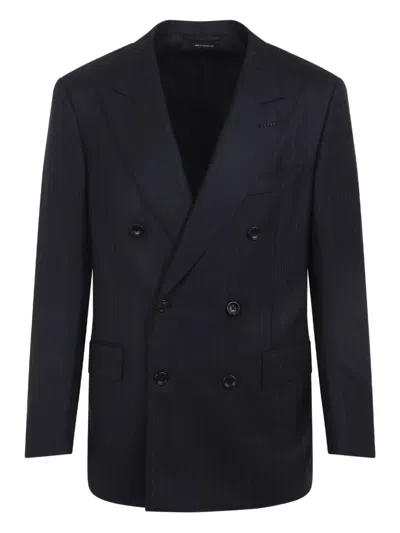 TOM FORD PINSTRIPE DOUBLE-BREASTED BLAZER
