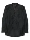 Tom Ford Pinstripe Double-breasted Suit In Black