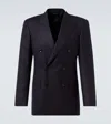 Tom Ford Satin Blazer Double Breasted Peak Lapels In Black