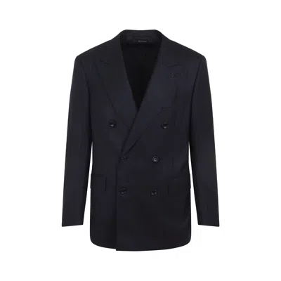 Tom Ford Pinstripe Jacket In Black