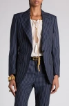 Tom Ford Pinstripe One-button Wool Blazer In Zhbby Combo Navy Stone