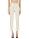 Tom Ford Wool And Silk Trouser With Striped Motif In Neutral