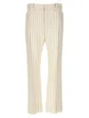 Tom Ford Pinstripe Pants In White/black
