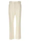 Tom Ford Striped Wool-blend Straight-leg Trousers In White/black