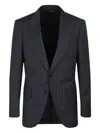 Tom Ford Pinstripe-pattern Blazer In Grey