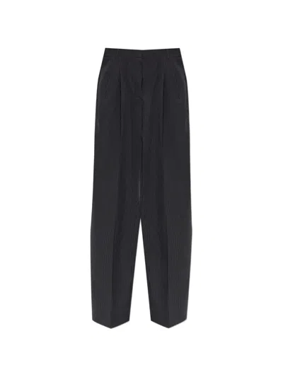 Tom Ford Pinstripe Pleated Trousers In Black