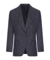Tom Ford Single Breasted Wool Flannel Jacket With Stripes In Black