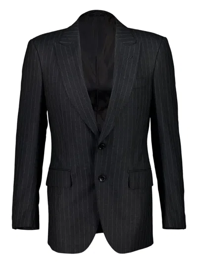 Tom Ford Pinstripe Single-breasted Blazer In Black