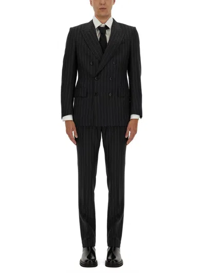 Tom Ford Two-piece Striped Suit In Black