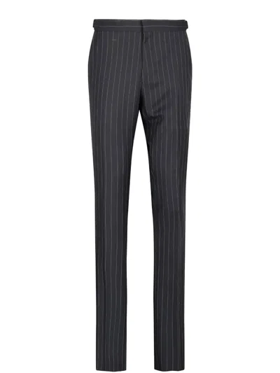 Tom Ford Pinstripe Trousers In Grey