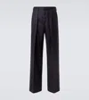 Tom Ford Pinstripe Wool Straight Pants In Black