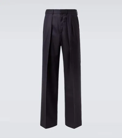 Tom Ford Pinstripe Wool Straight Pants In Black