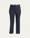 Tom Ford Women Navy Blue Wool Striped Trousers, 28 Luxury Pants For Women Darveys In Combo Navy