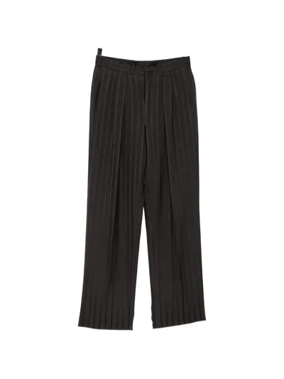 Tom Ford Pinstriped Pleated Trousers In Black