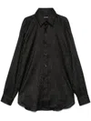 Tom Ford Long Sleeves Striped Silk Shirt In Black