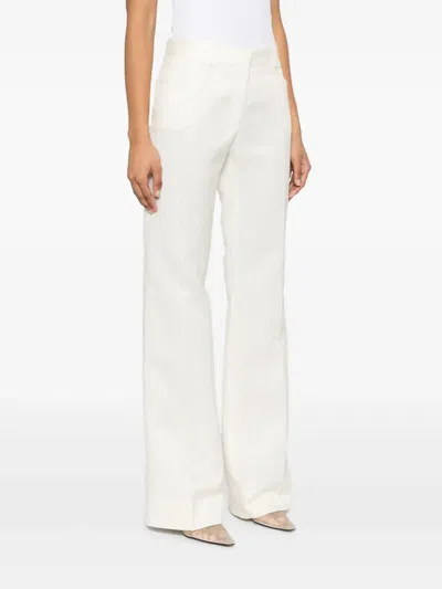 Tom Ford Pinstriped Tailored Trousers In 白色