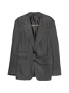 Tom Ford Pinstripe-pattern Buttoned Suit In Gray