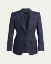 Tom Ford Pintstripe One-button Wool Blazer In Combo Navy