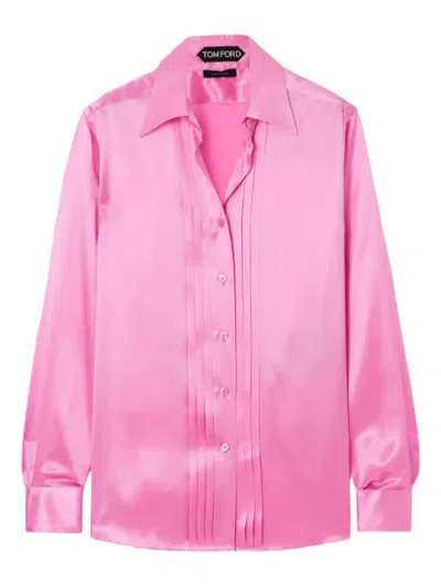 Tom Ford Pintuck-detailed Silk Shirt