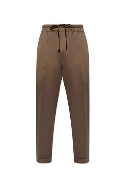 Tom Ford Pintuck Drawstring Track Pants In Brown