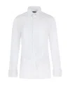 Tom Ford White Cotton Tuxedo Shirt With Pleated Plastron In White