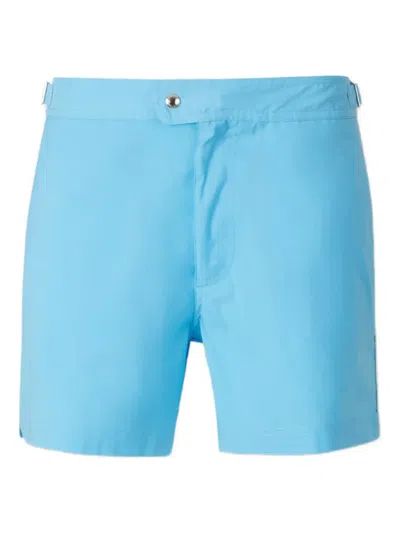 Tom Ford Compact Poplin Swim Shorts In Blue